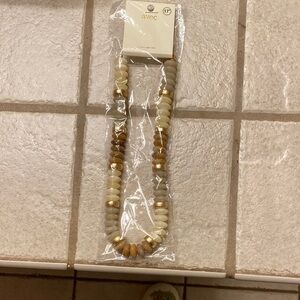 17” Gold and Cream Beaded Necklace